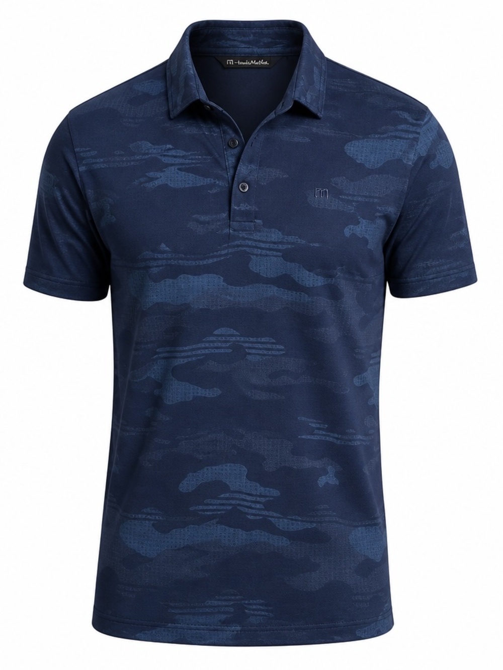 TravisMathew Beachside Stealth Golf Polo | Blue Nights Camo | Men's Medium